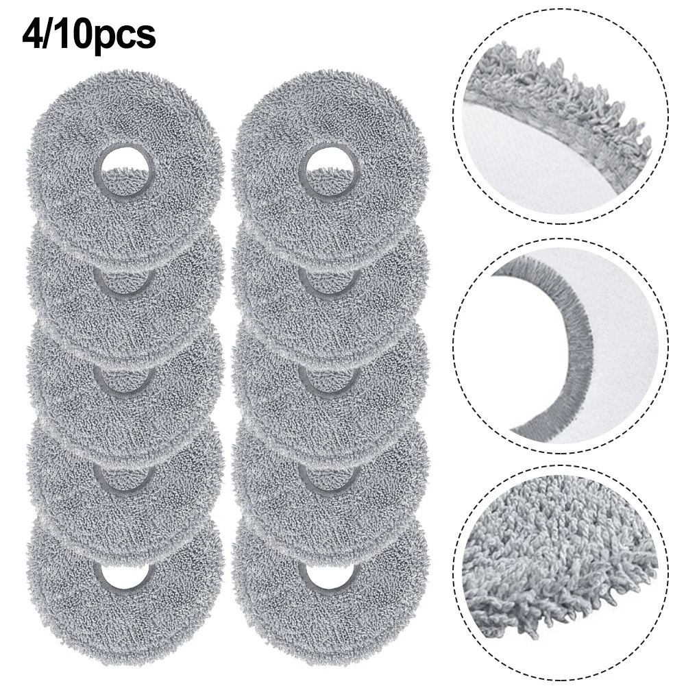 4/10Pcs Grey Mop Rag For-Dreame Ultra, Pro, S30 Pro Ultra,X30,S10,L10s Pro Ultra Heat Household Cleaning Tools