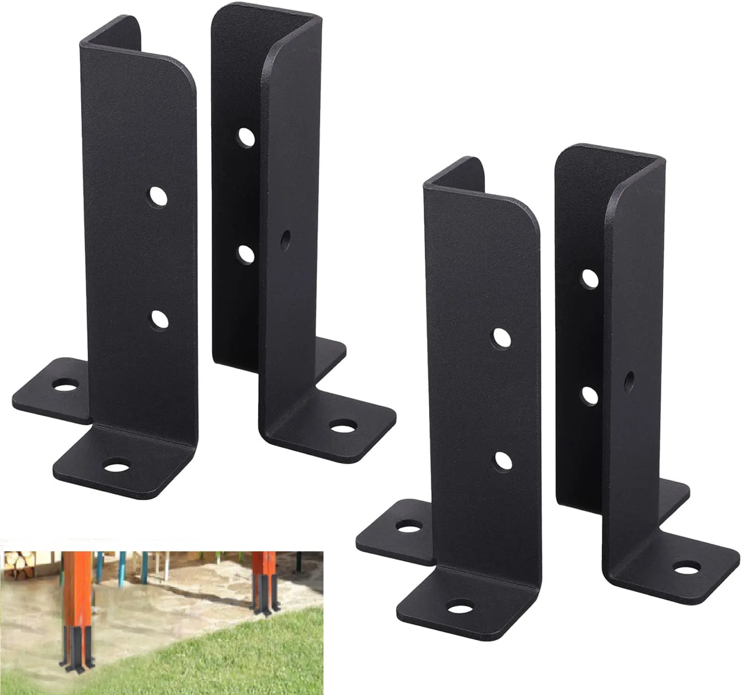 

Iron Wood Fence Bracket Deck Post Anchor Base Bracket Black Heavy Duty Pergola Column Base Iron Deck Wood Post Base Bracket