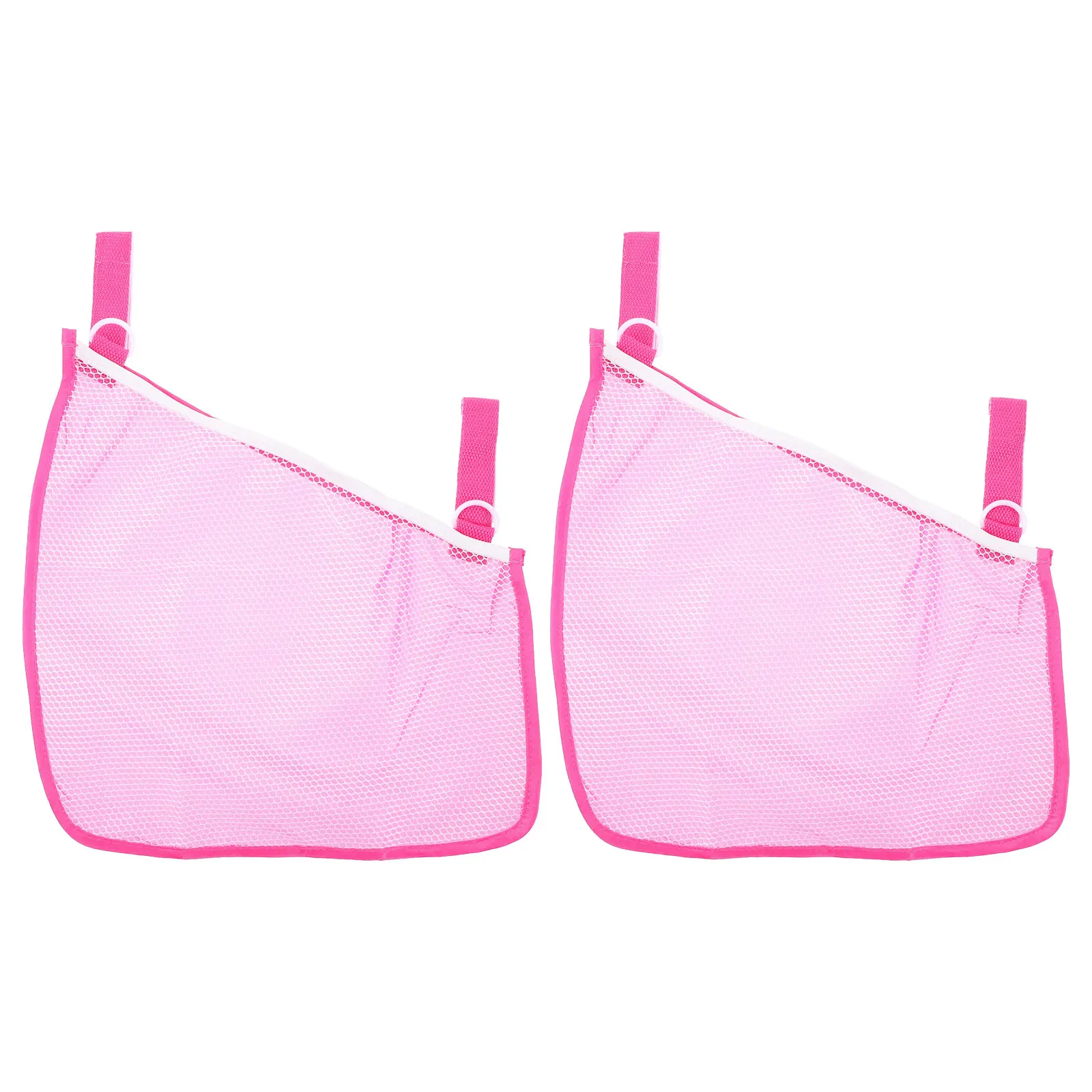 

2 pcs Baby Stroller Hanging Bag Waterproof Polyester Mesh Storage Organizer Side Sling Pram Travel Accessories Pink