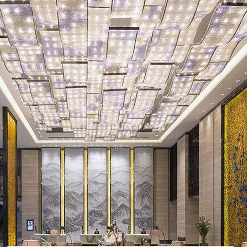 Hotel lobby crystal light villa hall lamp club exhibition hall conference room sales hall ceiling light