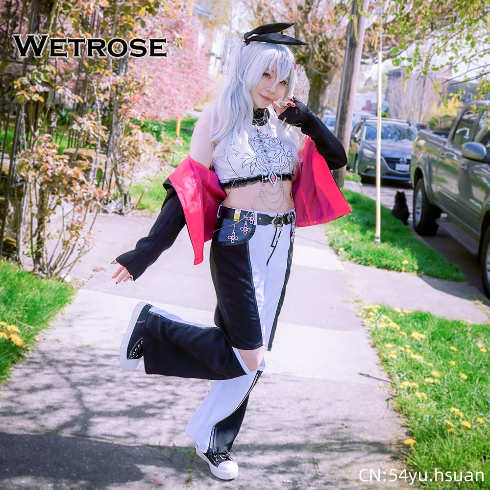 【Wetrosse】متوفر في المخزون أزياء Isaki Riona التأثيرية FLOW GLOW Rengou Holo Vtuber Hololive Dev Is Outfit Halloween مجموعة كاملة من الشعر المستعار