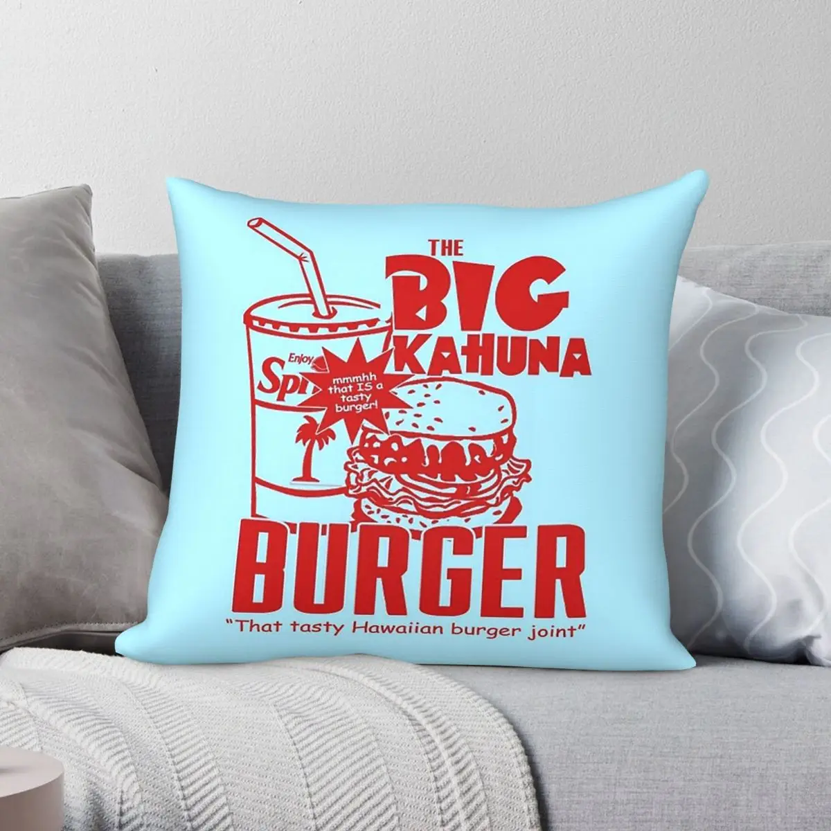 The Big Kahuna Burger Pillowcase Polyester Linen Velvet Printed Zip Decor Sofa Seater Cushion Cover