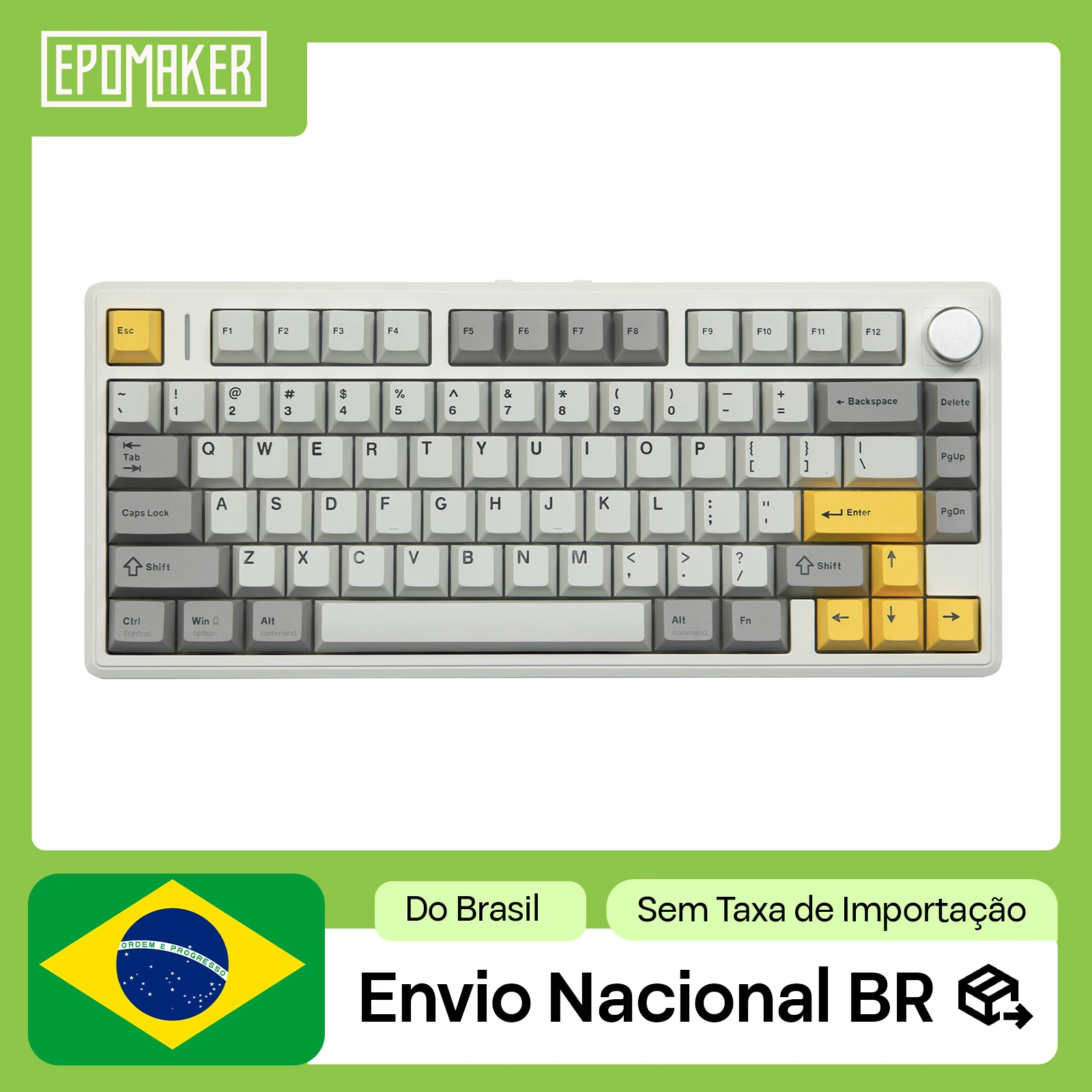 Teclado Mecânico EPOMAKER TH80 V2 75% 8000mAh 200 horas