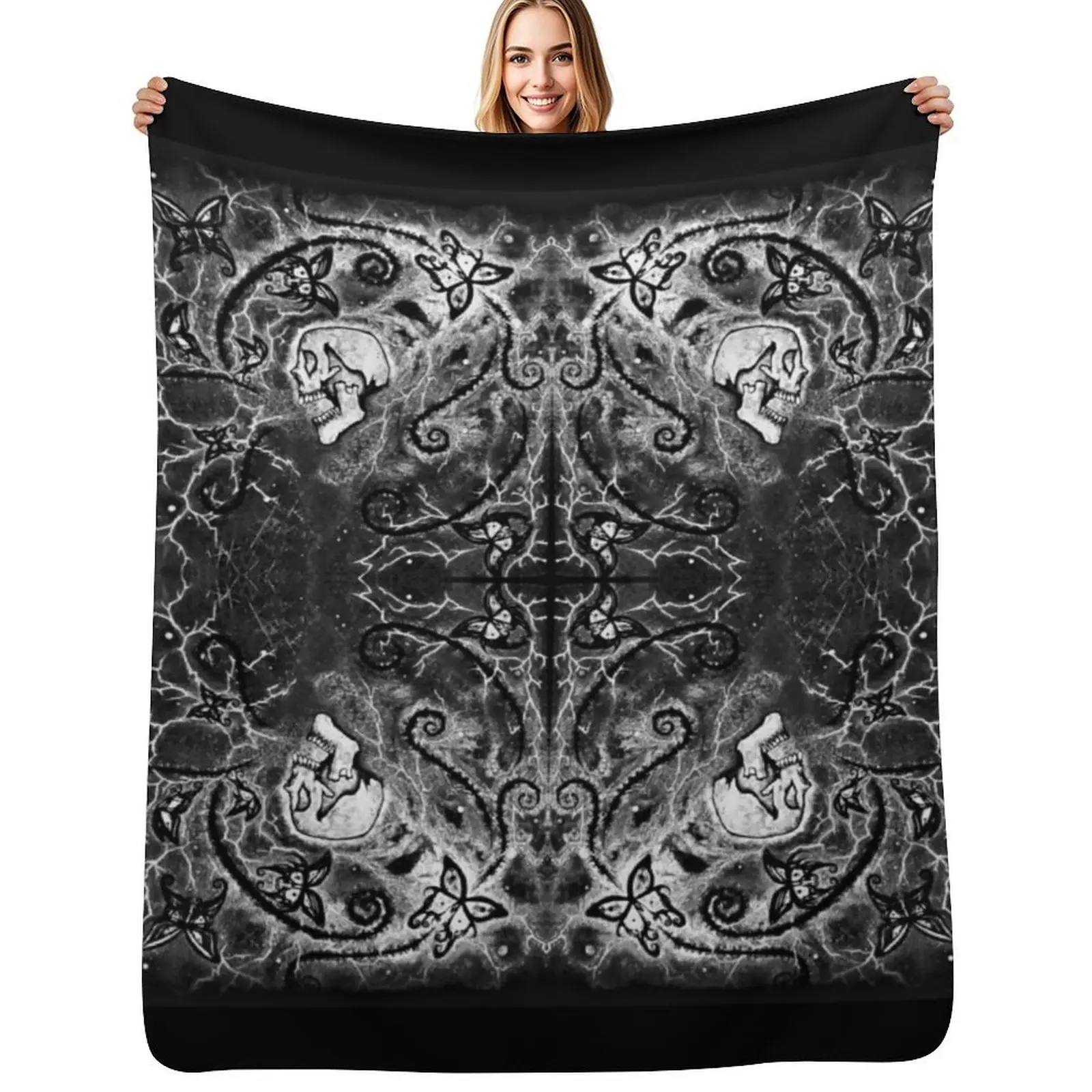 What Goes Around, Comes Around B&W Twist - by Red Statyk Throw Blanket Soft Plush Blanket as Housewarming Gift
