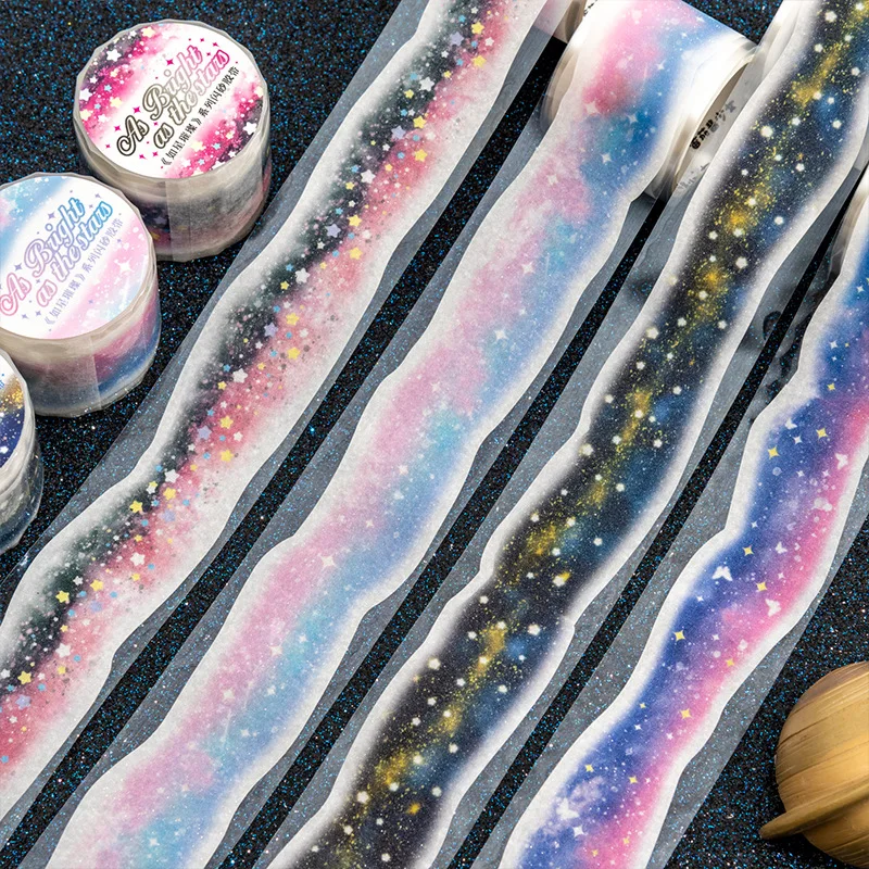 Oceans And Star Themed Washi Tape Decorative Glitter Tapes For Scrapbooking Junk Journaling DIY Crafts And Art Supplie