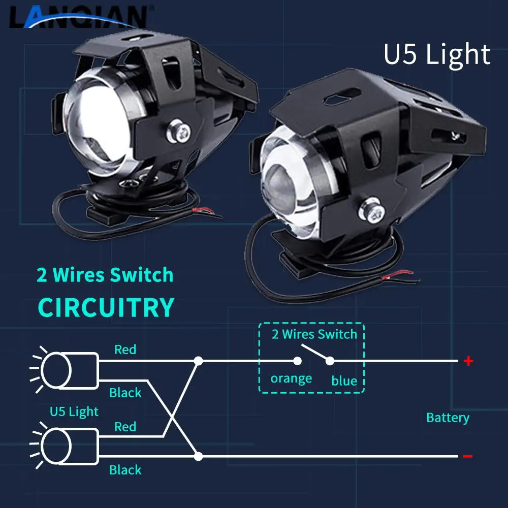 Motorcycle Headlight 125W Additional Spotlights Fog Lights Universal Auxiliary Led Driving Lamp For BMW R1200RT S1000R F800GT