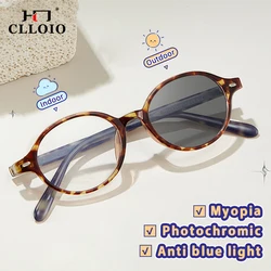 CLLOIO Oval Retro Anti Blue Ray Myopia Glasses Women  Photochromic Customization Glasses Autumn Winter Ambience Reading Glasses