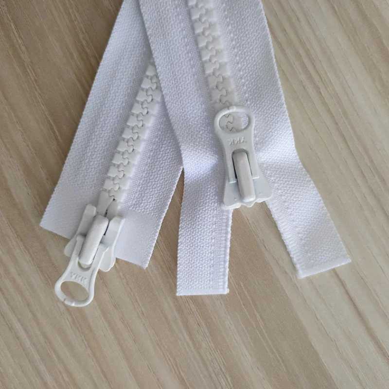 2pcs/Lot 8# 70 To 100cm YKK Zipper Resin Double Open 2-way Pull White Black Down Coat Jacket Ski Repair Tailor Sewing Accessory