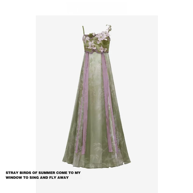 

Длинное платье Forever 2 Vintage Fairy Dr Spring Elegance Drifting Gown на бретельках, для повседневной носки, без рукавов, из другого материала 00