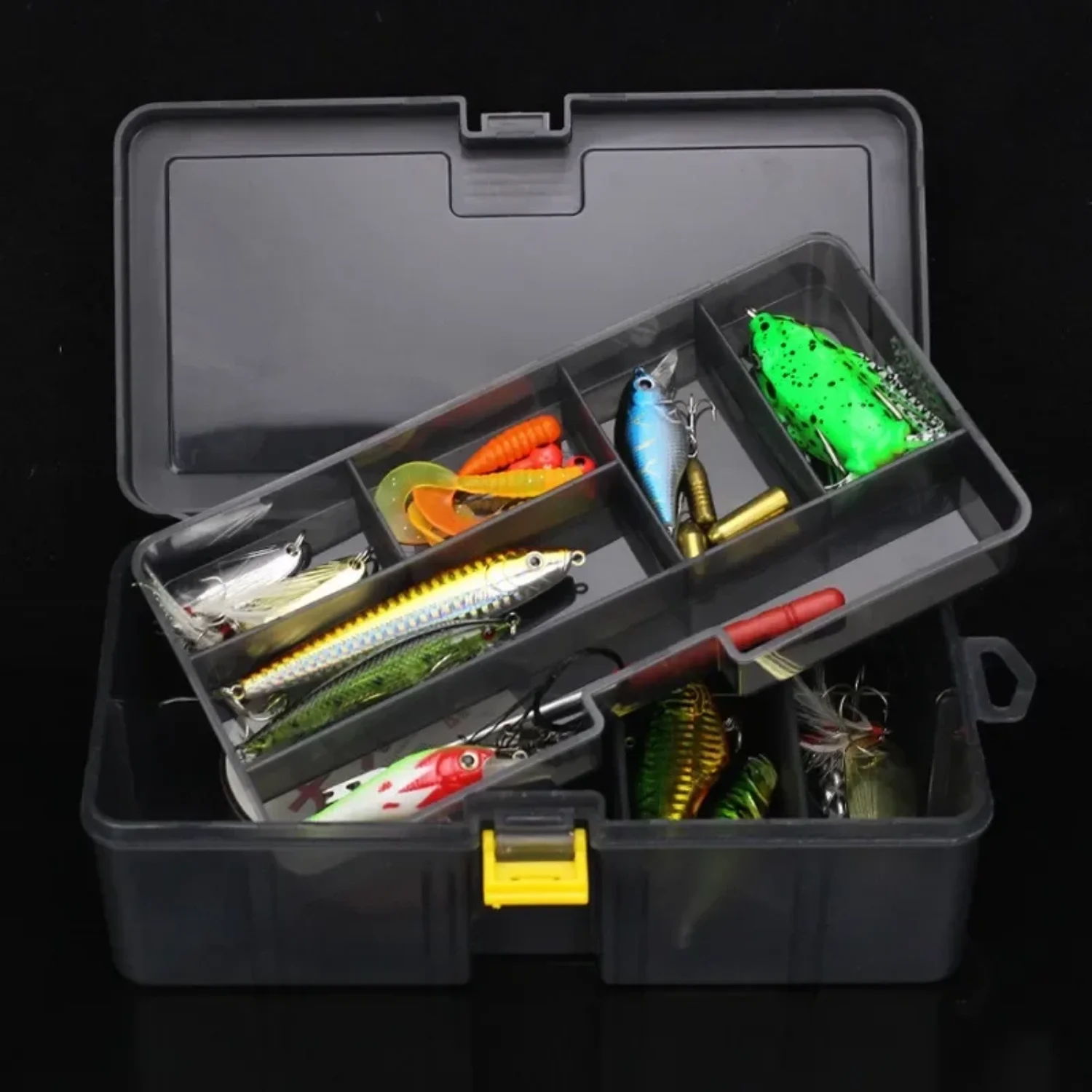

Adjustable Plastic Fishing Box, Double Layer Lure Tackle Box, Fake Bait Hook Tool Boxes, Fishings Gear Accessories