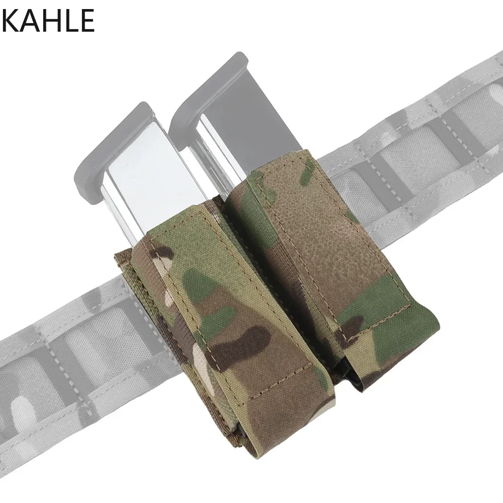

Tactical 9MM Double Pistol Magazine Pouch for Glock SIG P320 2011 H&K Hunting Shooting Tactical Vest Dope Chest Hanging