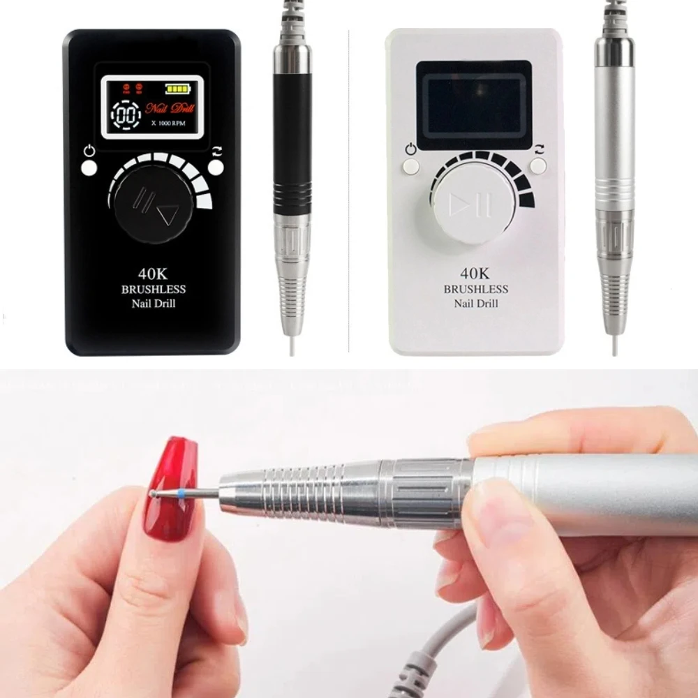 

40000RPM Brushless Electric Nail Drill Portable Professional Nail Polisher Rechargeable Nail Sander File For Manicure Salon Tool