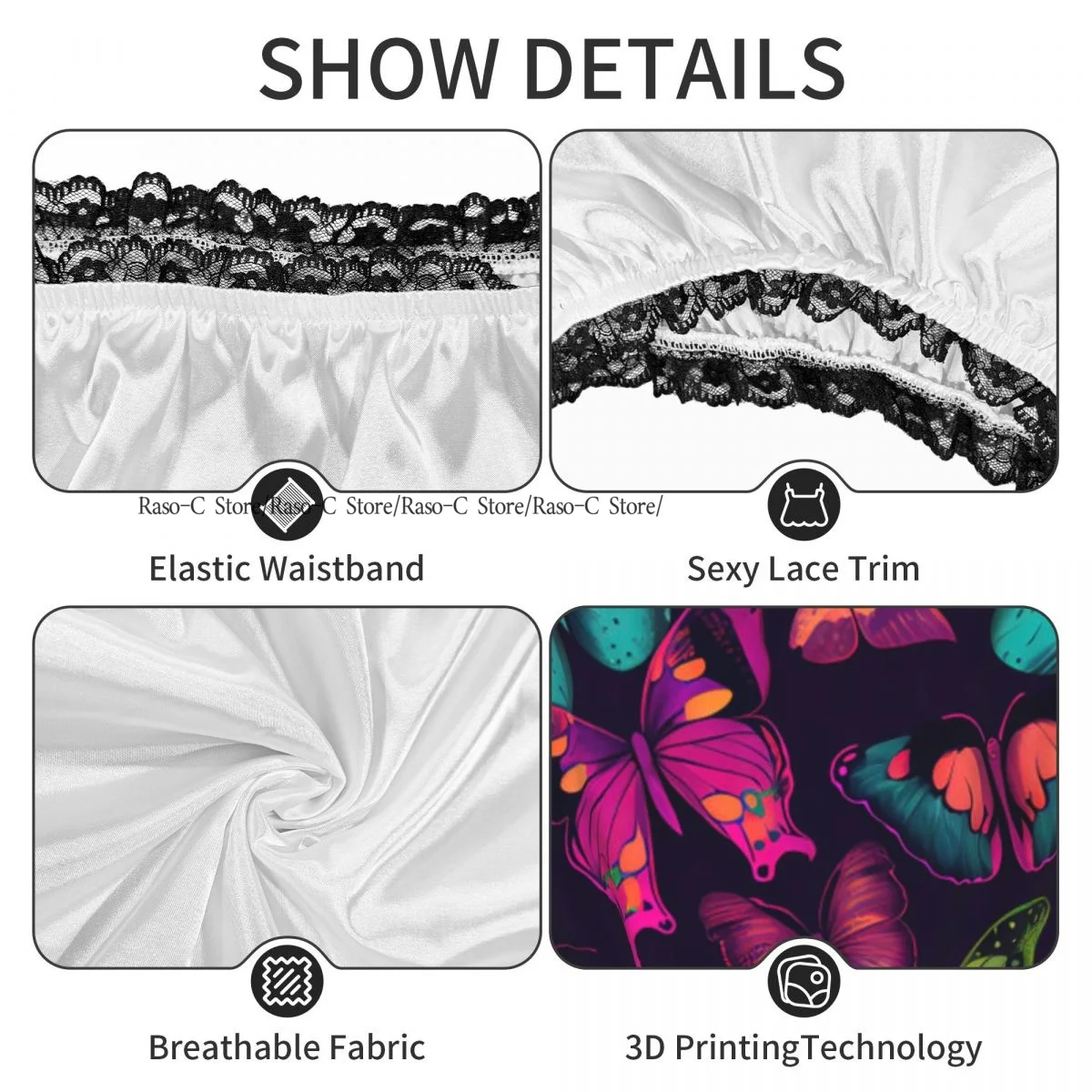 Funny Granny Underwear Beautiful Butterfly Gag Gift Granny Panties view 4