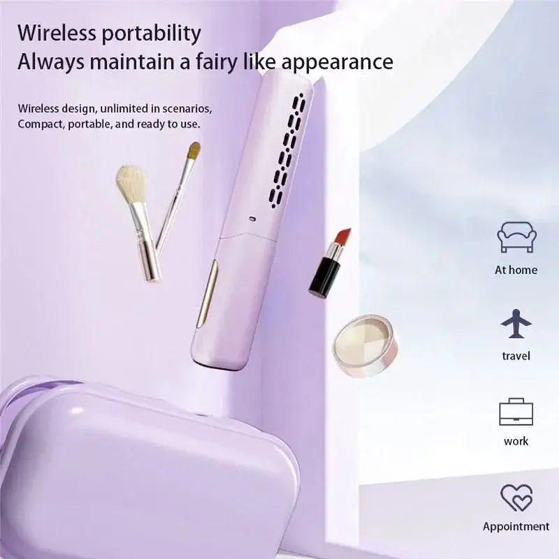 Beauty Mini Hair Straightener Professional Quick Heated Electric Hot Comb Wireless Straightener -B