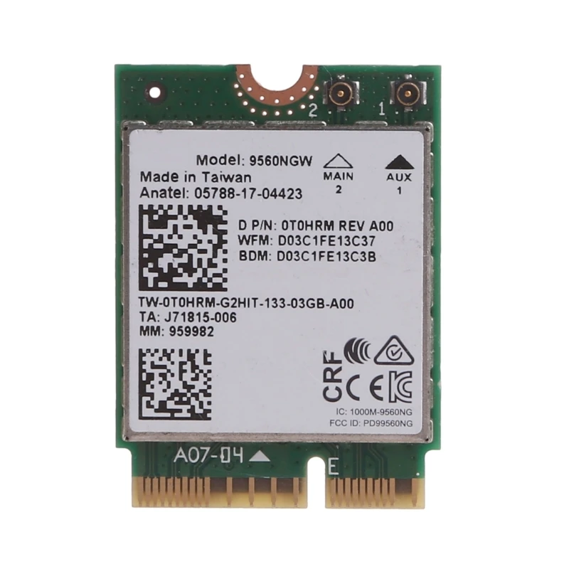 For Intel Wireless-ac 9560 Dualband 9560NGW WiFi 802.11ac BT 5.0 M.2 Card for Dell T0HRM