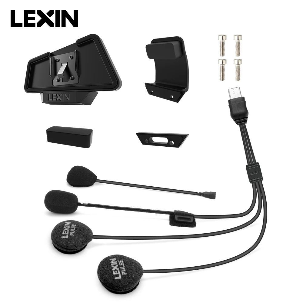 LEXIN-MeshCom Mesh Intercom 40MM Headset & Clip, Kopfhörer-Set für Voll-/Halbhelm mit verbesserter Geräuschunterdrückungsfunktion