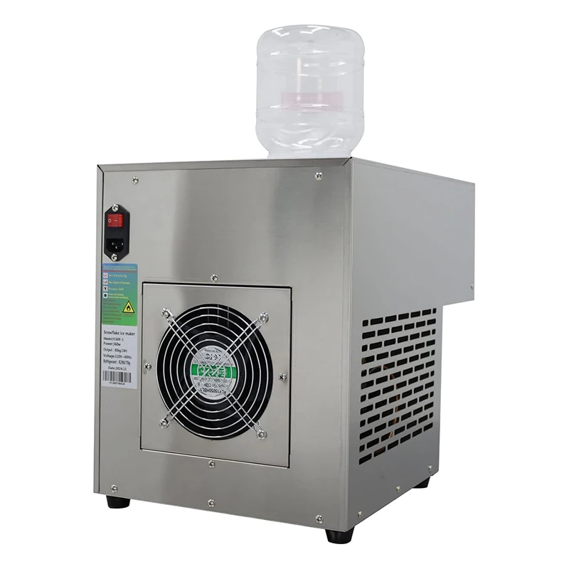 Profesjonalna maszyna do lodu w kostce, szeregowana, 110V 360W, ze stali nierdzewnej, automatyczna do lodów śnieżnych, do restauracji, maszyna do kruszenia lodu.