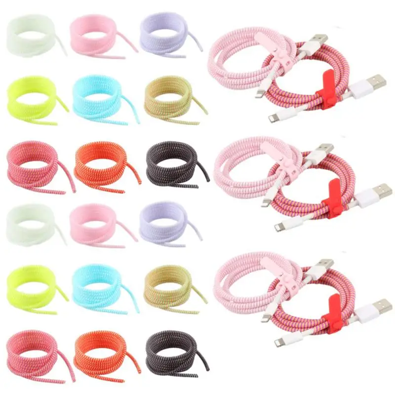 1.4M USB Charging Data Line Cable Protector Wire Cord Protection Wrap Cable Winder Organizer For iPhone For Xiaomi 8 Colors