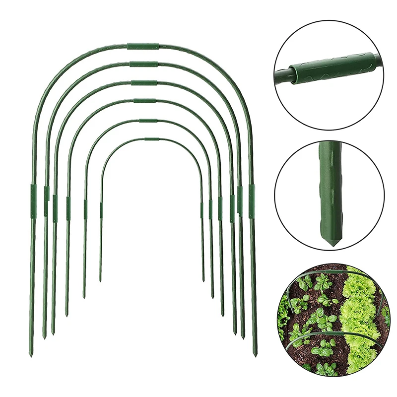 

1/3/6pcs 3sizes Greenhouse Hoops Plants Row Cover Garden Connecting Hoops 11mm Raised Beds Netting Planting Tunnel Support Frame