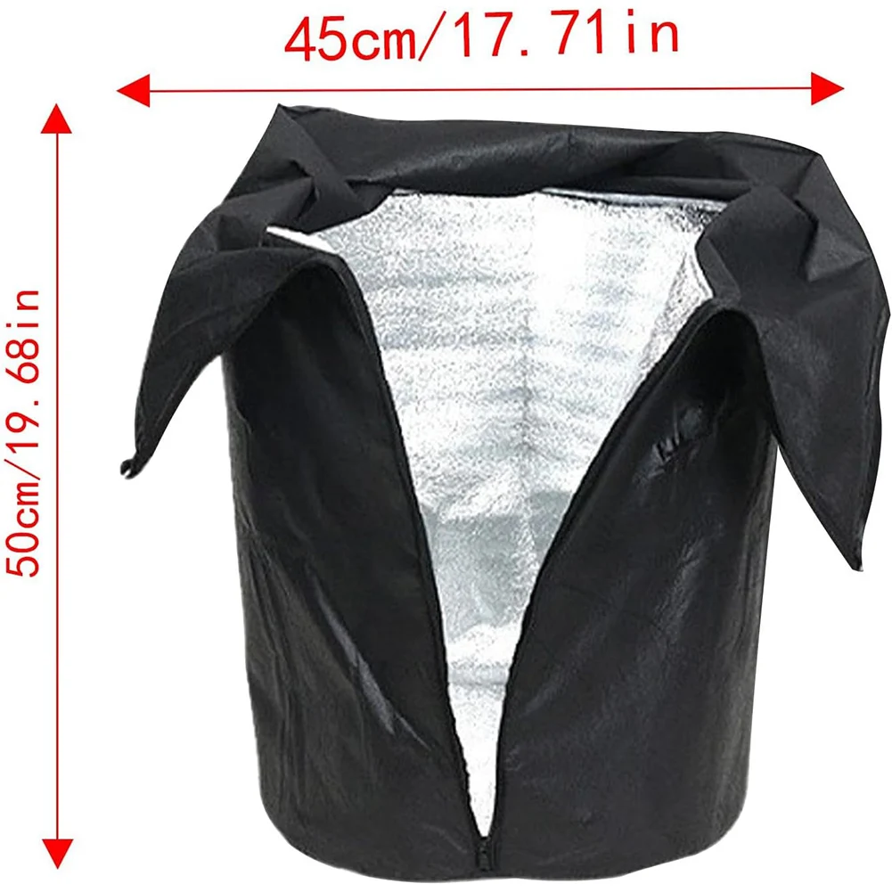 2 sacchetti di protezione antigelo protezione termica per vasi 50 x 45 cm copertura antigelo con coulisse e cerniera per piante in vaso tenere al caldo