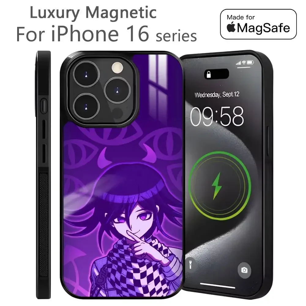 Danganronpa Kokichi Ouma Funda de teléfono MagSafe magnética para iPhone 16 15 14 13 12 11 Pro Plus Max Mini Funda de cargador inalámbrico
