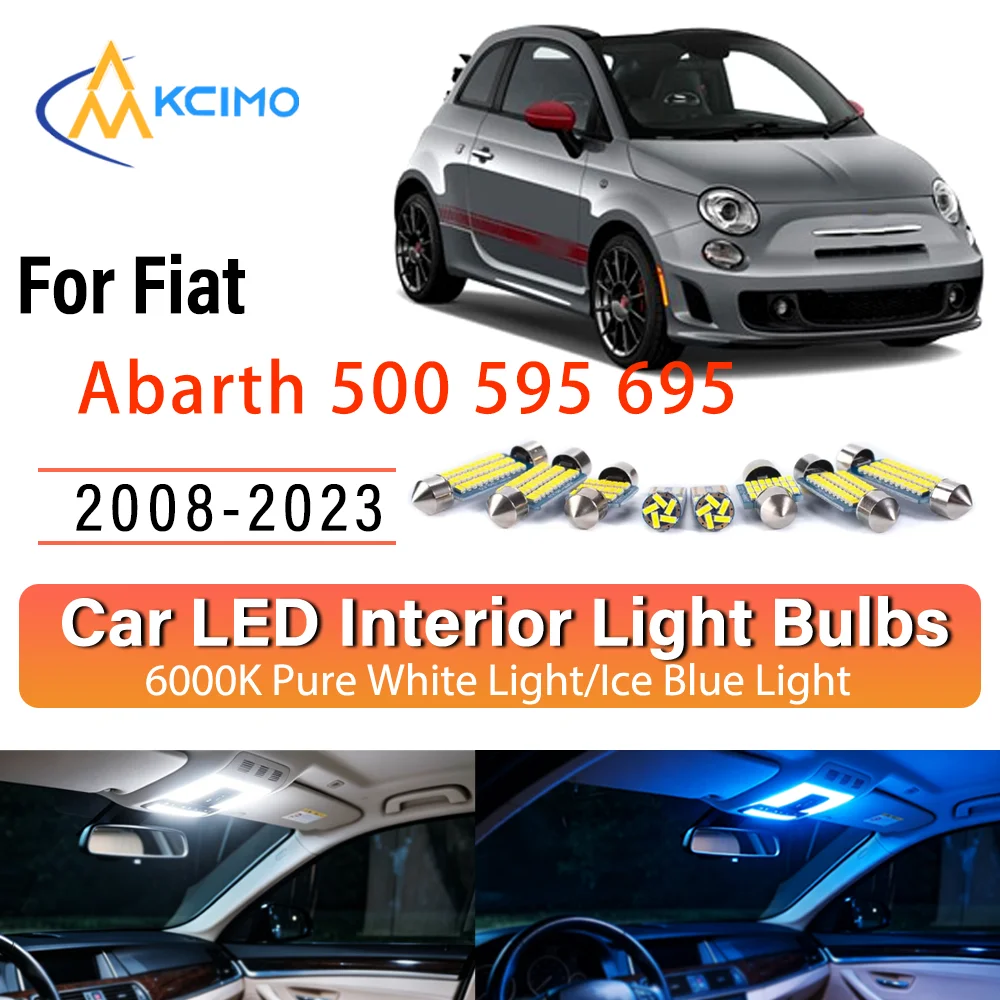 Kit de rénovation d'éclairage intérieur LED à éclat constant sans câblage pour Fiat Abarth 500 595 695 2008-2023, remplacement direct du plafonnier de rangement