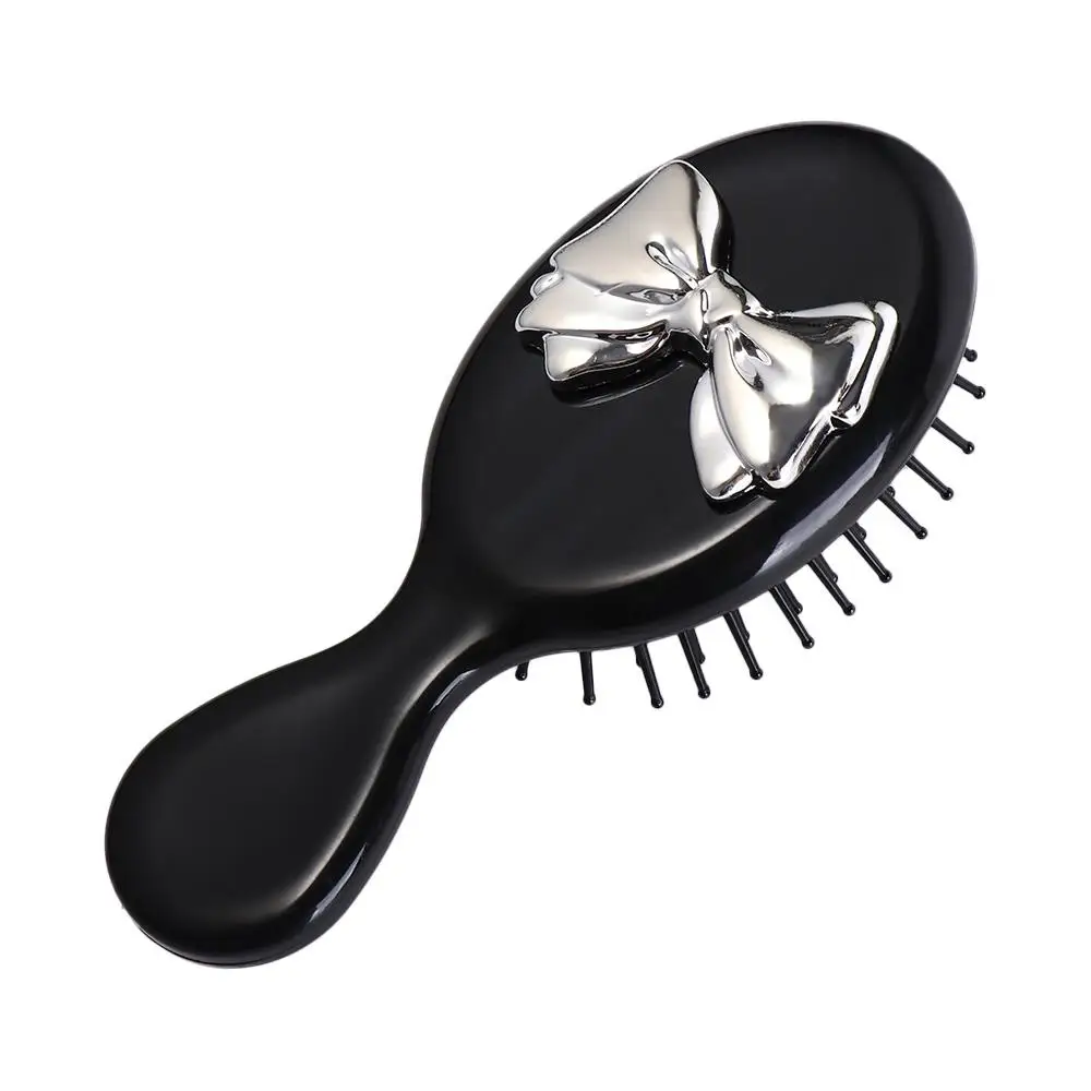 Korean Style 2 in 1 Comb Mirror Set Durable Lamb Bowknot Air Bag Hair Comb Makeup Tool Pocket Mirror Mini Foldable Hair Brush