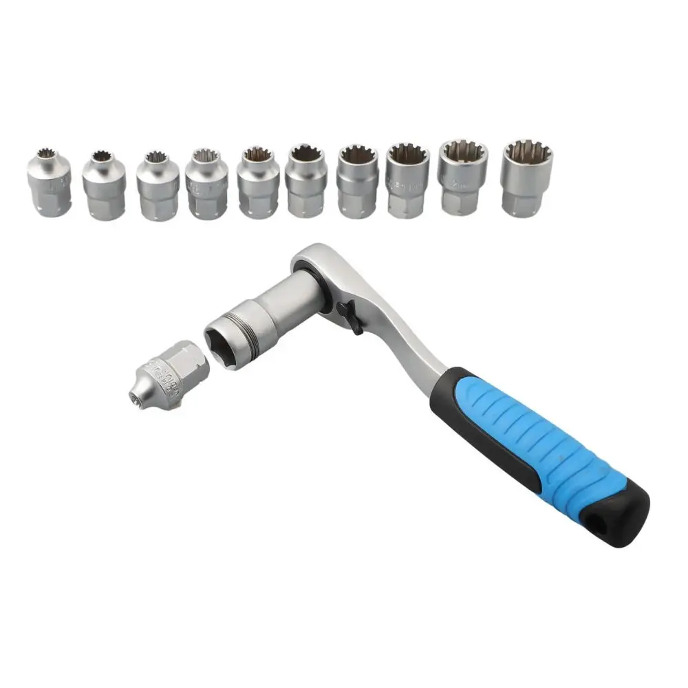 Multi Purpose Pass Through Ratchet Wrench Socket Set Chrome Vanadium Mechanics Tools For Deep Bolt Fastening Solutions