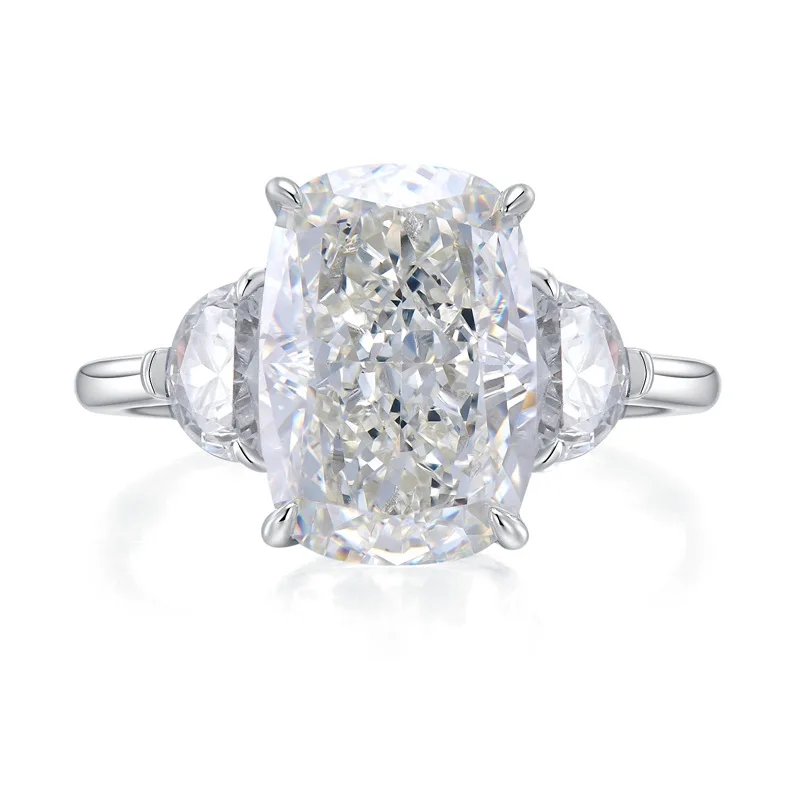 2023 New 925 Silver 9 * 13 White G Pigeon Egg High Carbon Diamond Ring Fashion Simple Ring
