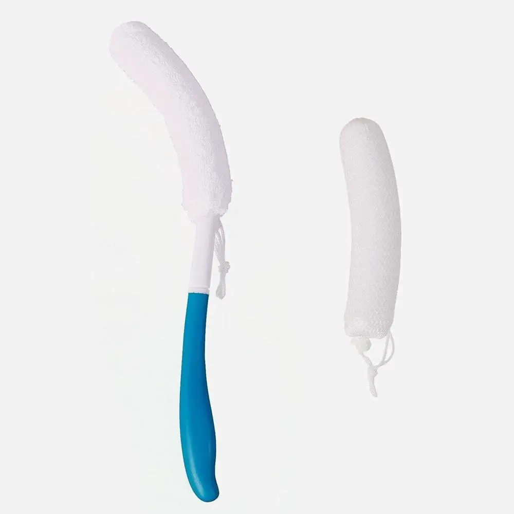 Pregnant Suitable For Elderly Great Ergonomics Bath Brush Silicone Back Scrubber For Shower Curved Handle Long Anti-Slip