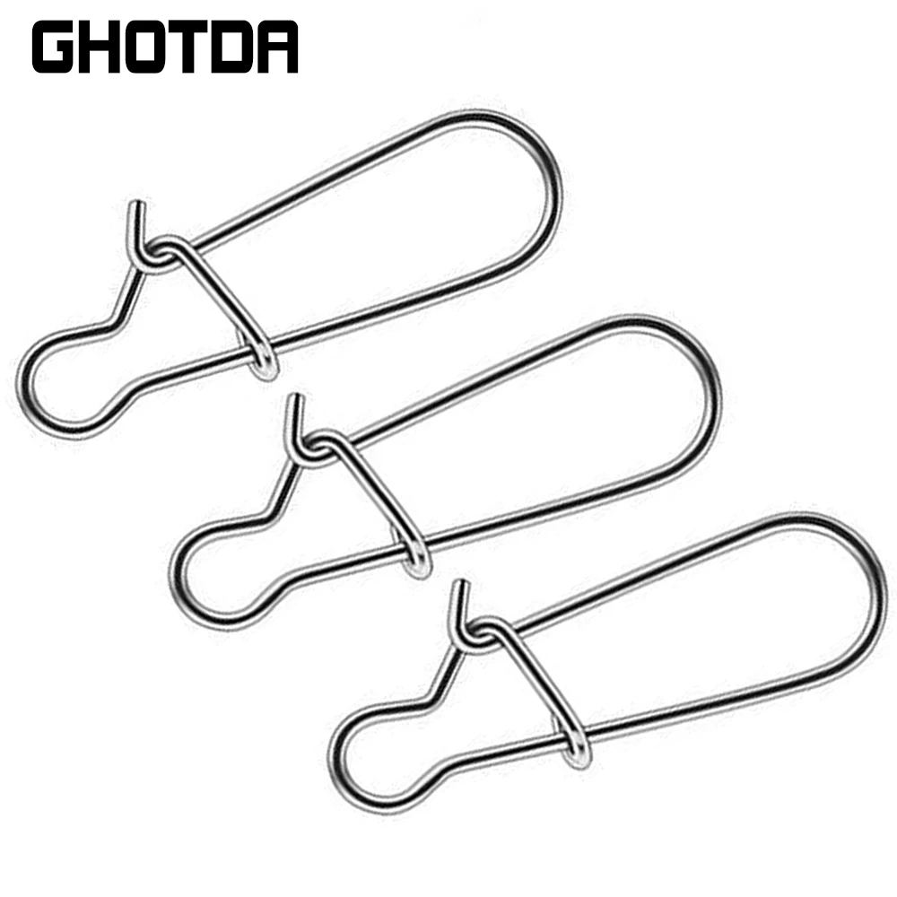 Clips de pesca de línea principal/Tippet, accesorios de conector firme, aparejos para anzuelo de señuelo, broches de pesca de acero inoxidable, cierre rápido