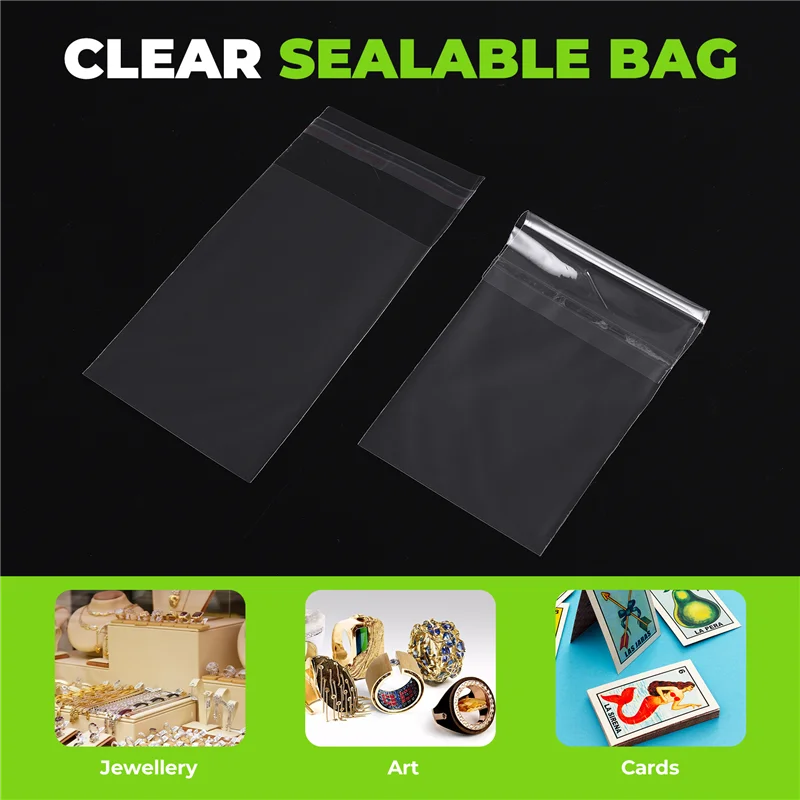 

A88Z 200 Clear Self Adhesive 7Cm X 13Cm Peel And Seal Plastic Bags For Small Objects, Jewellery, Arts And Crafts Display Packagi