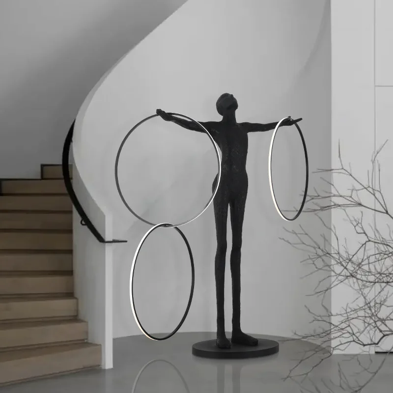 

Humanoid art statue floor lamp living room light luxury design sense modern creative exhibition hall decorative ornaments modeli