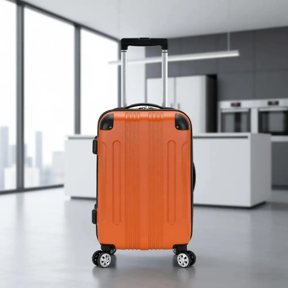 

Чемодан с жесткими колесами, оранжевый, 20-дюймовый, ручная кладь