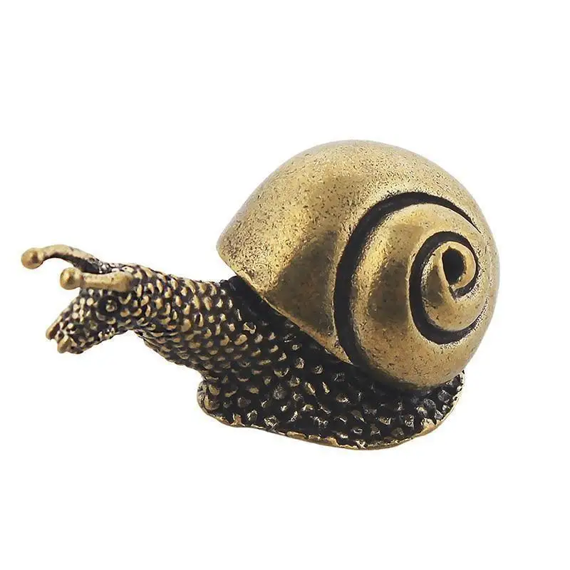 3Pcs/set Brass Simulation Animal Figurines Copper Snail Desktop Ornaments Tea Pet Miniatures Home Decoration