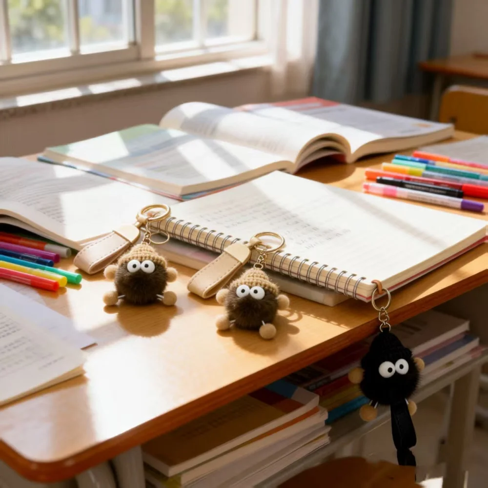 

Customized Leather Cute Mink Fur Small Coal Ball Car Keychain Backpack Accessory Men's and Women Hanging Decoration Gift