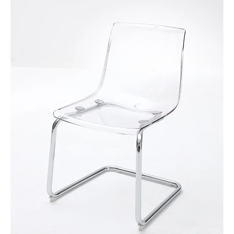 Light Luxury Transparent Dining Chair Plastic Stool Acrylic Backrest Chair Fall Resistant Lightweight Toyas Leisure Chair