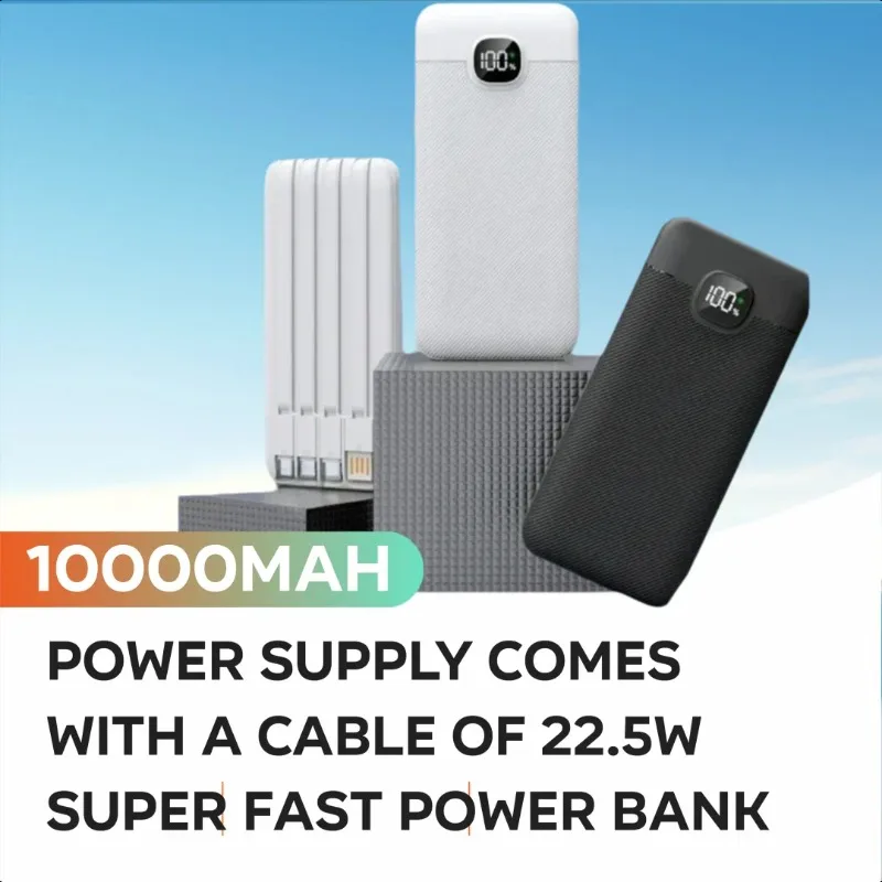 

Power Supply Comes with A Cable of 22.5W Super Fast Power Bank Light and Thin 10000mAh