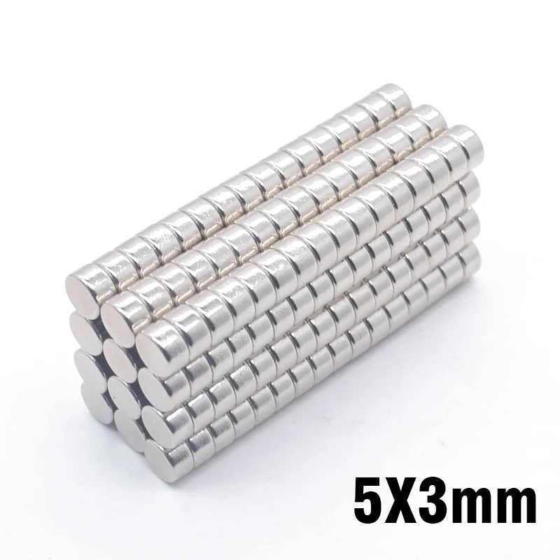 초강력 영구 자석 이마네스 디스크, 원형 N35 NdFeB, 5x3 네오디뮴 자석, 5mm x 3mm, 10 개, 50 개, 100 개, 200/5000 개