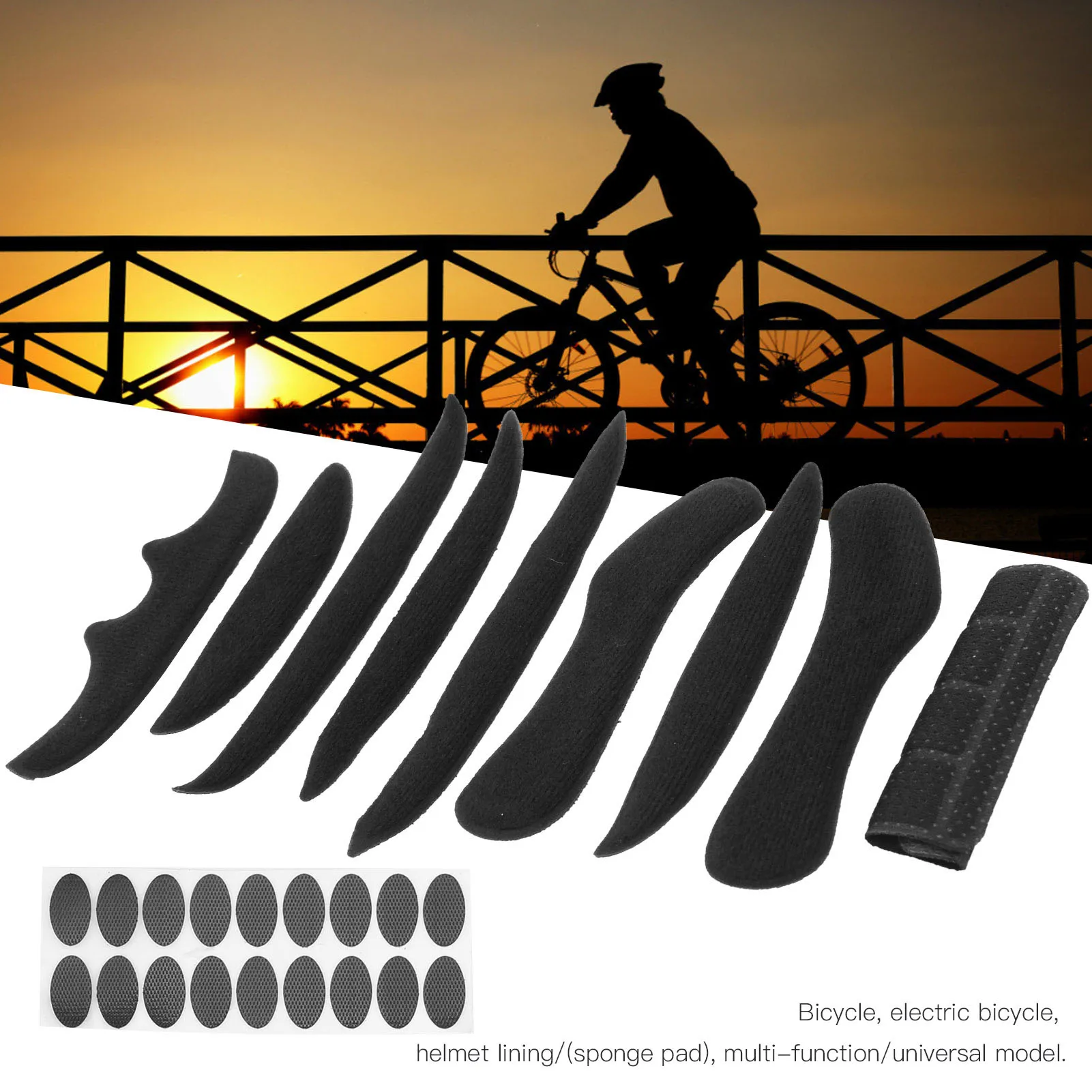 Helmet Accessory Electric Bike Helmet Liner 2 Set  Electric Bike Helmet Liner Lining Hook&amp loop Sponge Combination Set