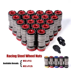 M12xP1.25/ M12xP1.5 Racing Wheel Nuts Concealed Heptagon Formula Steel Wheels Lock Lug Nuts Acorn Rim Closed End 20Pcs/Set