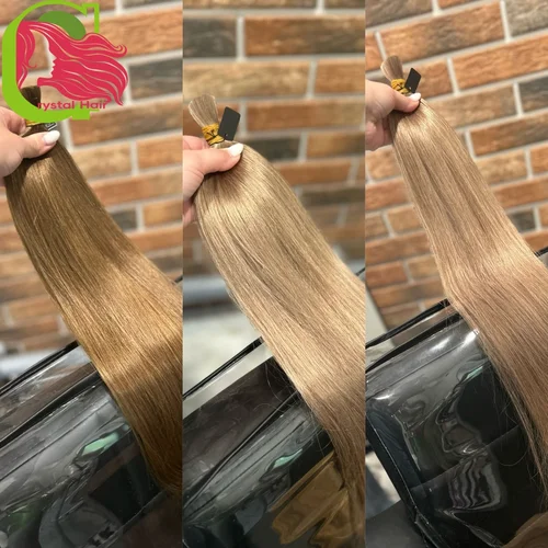 Cabello a granel 100% cabello humano Real hecho a máquina cabello liso Remy virgen a granel 18-30 pulgadas 100g extensión de cabello rubio Natural sin trama