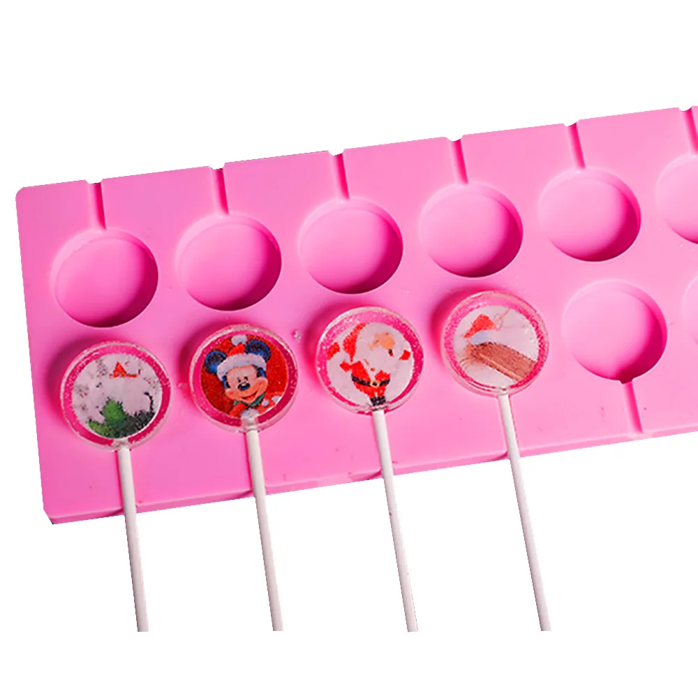 1Pcs 12 Lattice Silicone Lollipop Mold Household Diy Chocolate Candy Baking Tool Cake Dessert Decoration Cheese Stick Soft