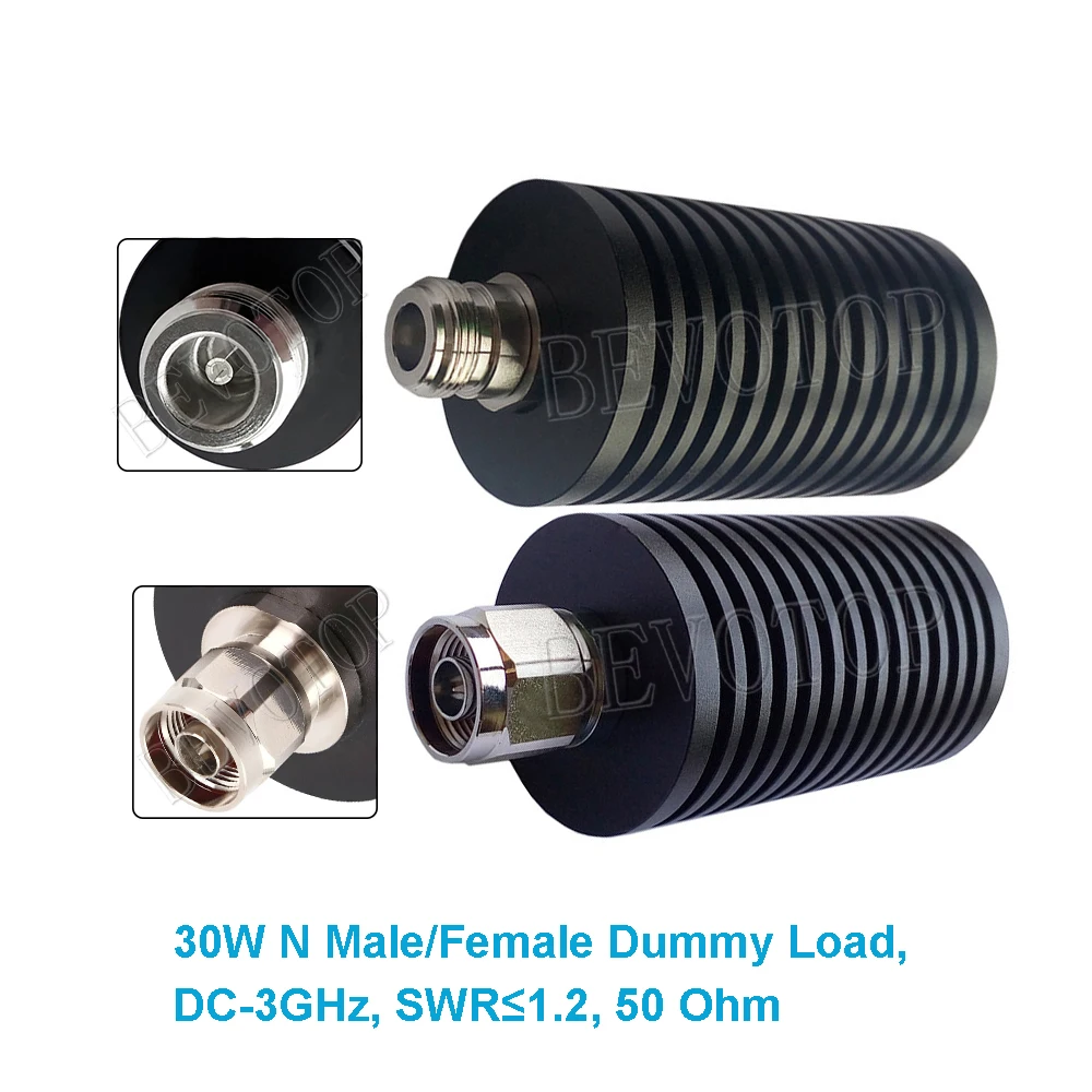 30W 3GHz L16 N Male/Female RF Coaxial Termination Dummy Load SWR＜1.2 50 Ohm Connector Socket Brass Straight Coaxial RF Adapters