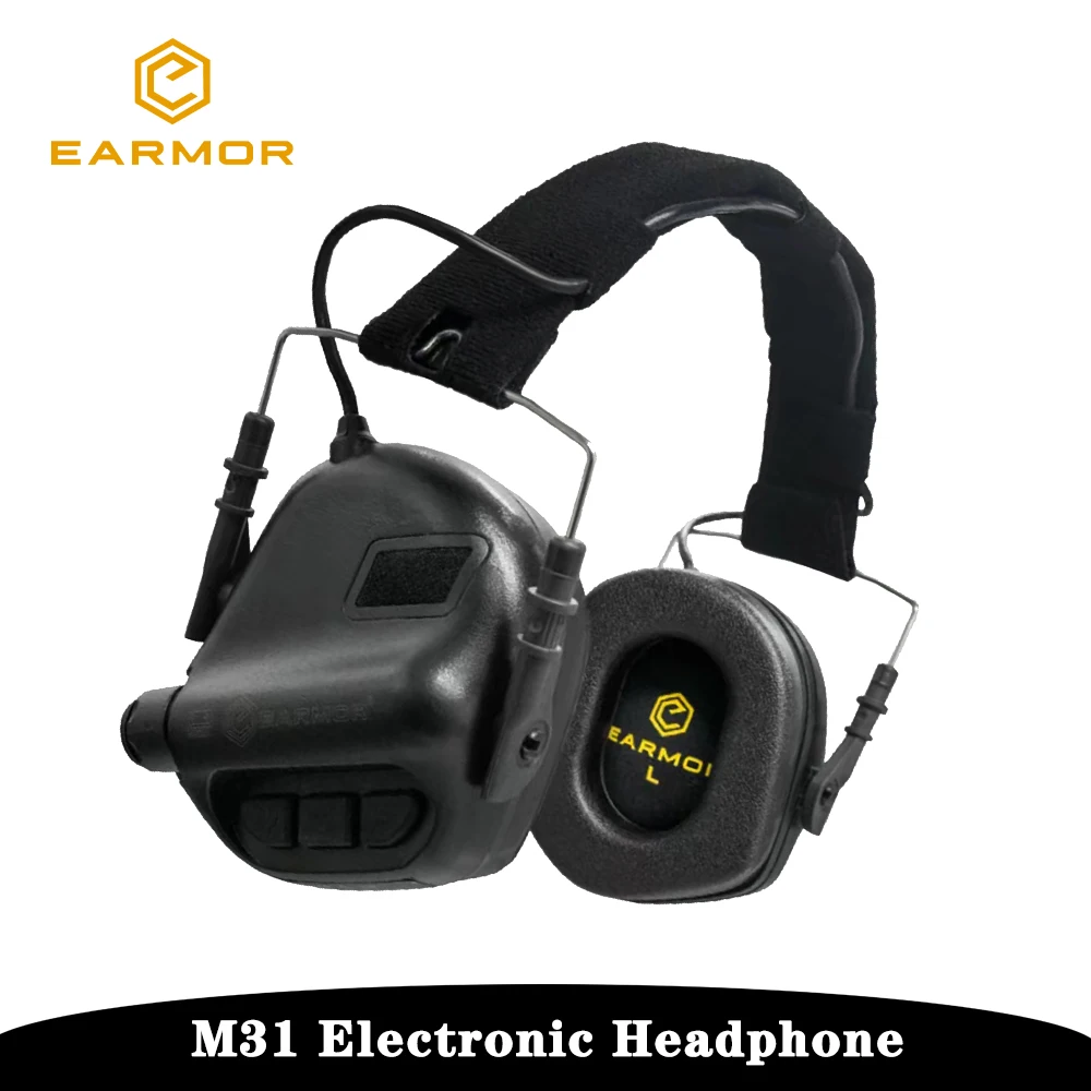 

EARMOR M31 Electronic Headset，Noise Reduction 22 DB,Smartphone Connect，Airsoft Hearing Protection Headband Tactical Headphones