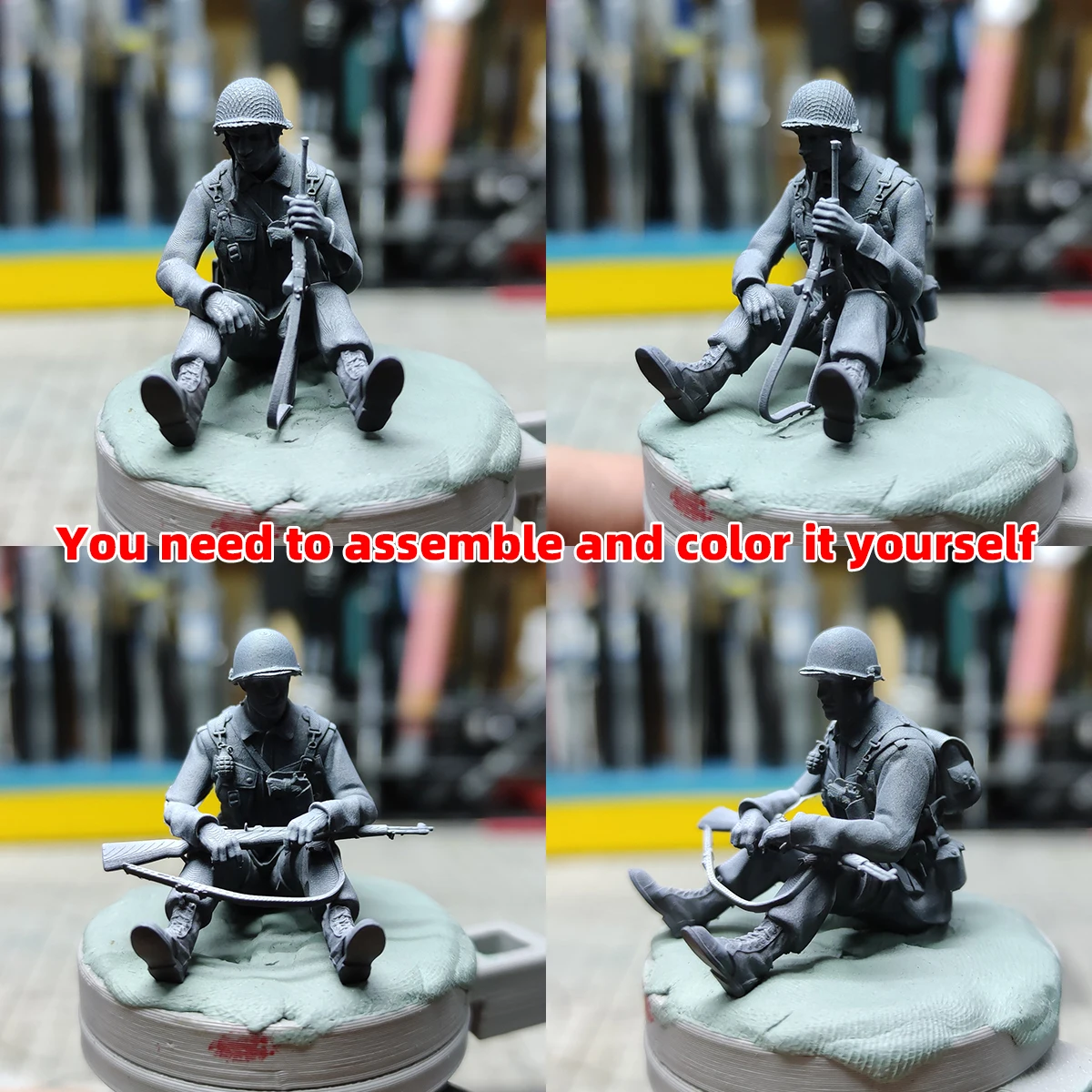 US-Soldaten Figuren-Set Militär-Modellbausatz Miniatur-Diorama Maßstabsgetreue Modelle 5 Stück 1/72 1/35 1/48 – Detail 1