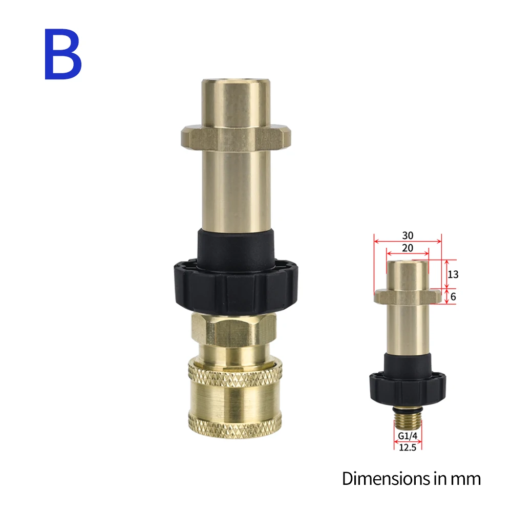 Hochdruckreiniger-Schnellkupplung 1/4" für Spritzpistolenlanze, Bajonett-Adapter 1/4" Schnellverschluss-Anschluss für Karcher – Detail 9