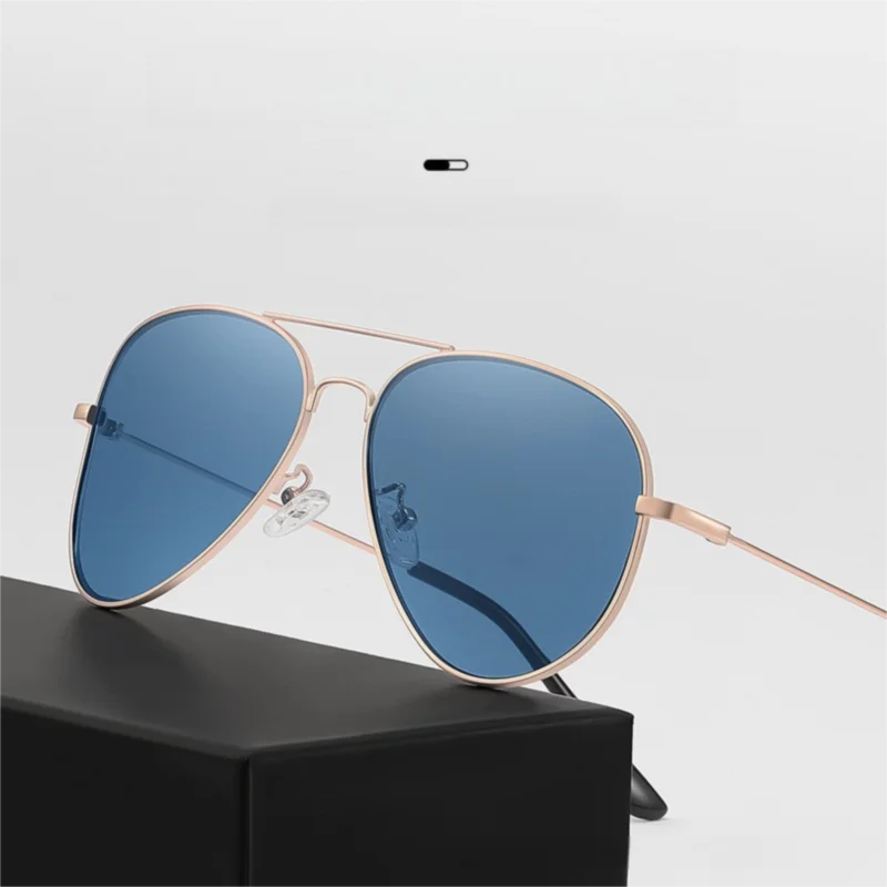 

Classic Alloy Double Bridge Sunglasses Women For Men Vintage Luxury Brand Designer Outdoor Driving Metal Sun Glasses UV400