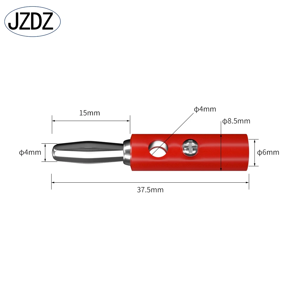 JZDZ 10pcs 4mm Banana Plug Pin Audio Speaker Electrical Screw Connector Wire Connector DIY Parts 10016