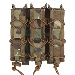 Tactical Tiger Type Long Triple Magazine Pouch Airsoft Machine Pistol Molle Mag Bag .40 .45 MP5 MP7 MP9 MP10 MPX Tactico Gear